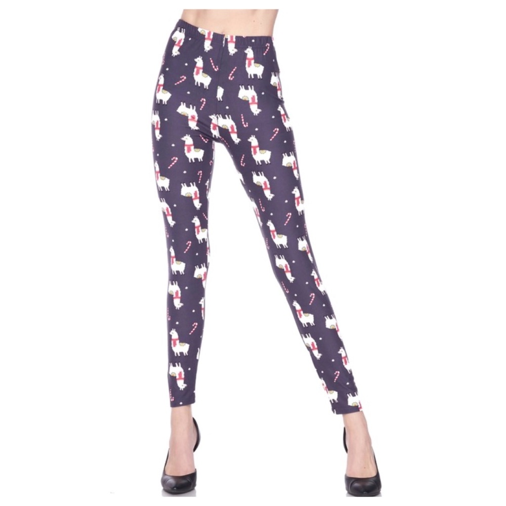 Llama Christmas leggings - Picture 3 of 5